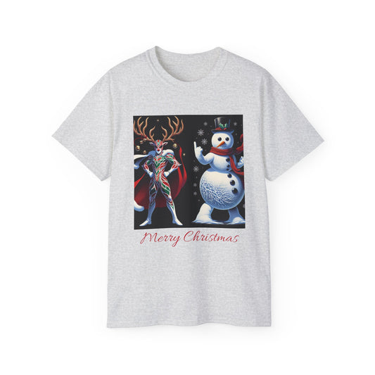 Reindeer Snowman Cotton Tee