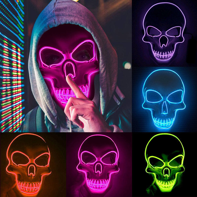 Halloween Skeleton Mask LED Glow Mask